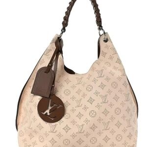 Louis Vuitton Carmel Mahina Calf Leather Hobo Monogram Bag